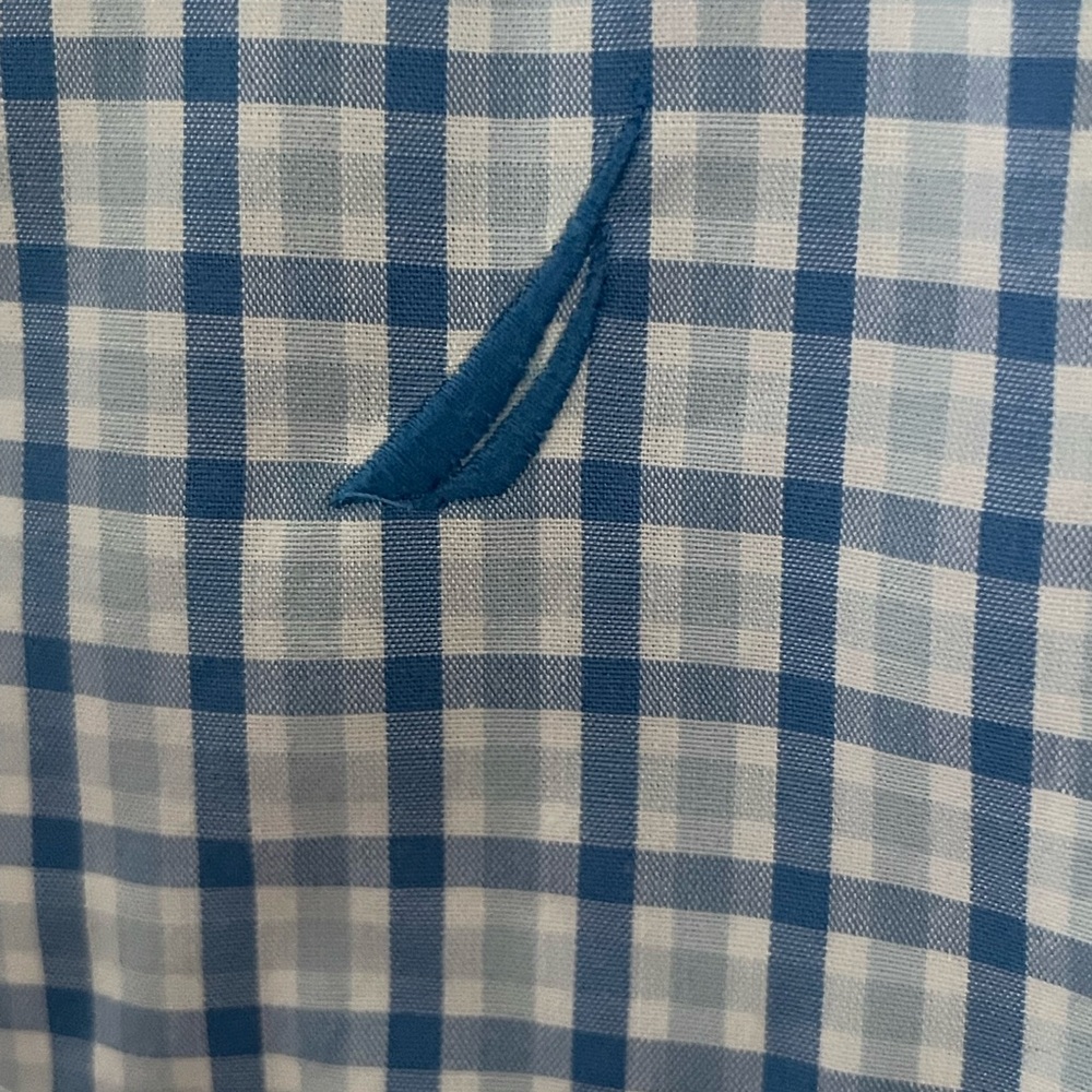 Nautica Men's Blue Plaid Button Down Shirt - Picture 2 of 5